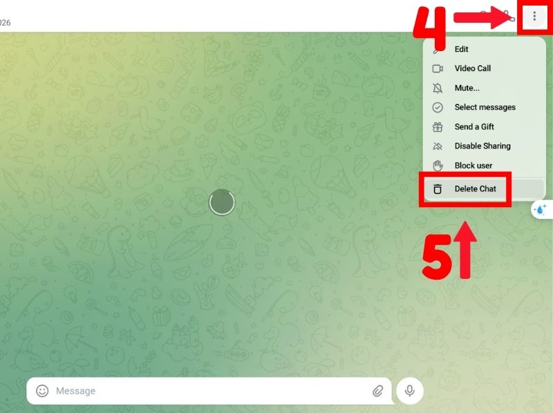 cách xóa danh bạ trên telegram