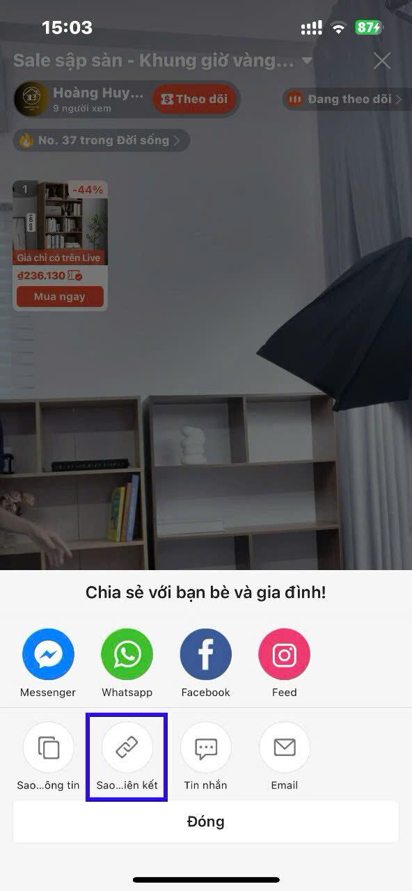 Hướng dẫn lấy link livestream trực tiếp trên shoppe