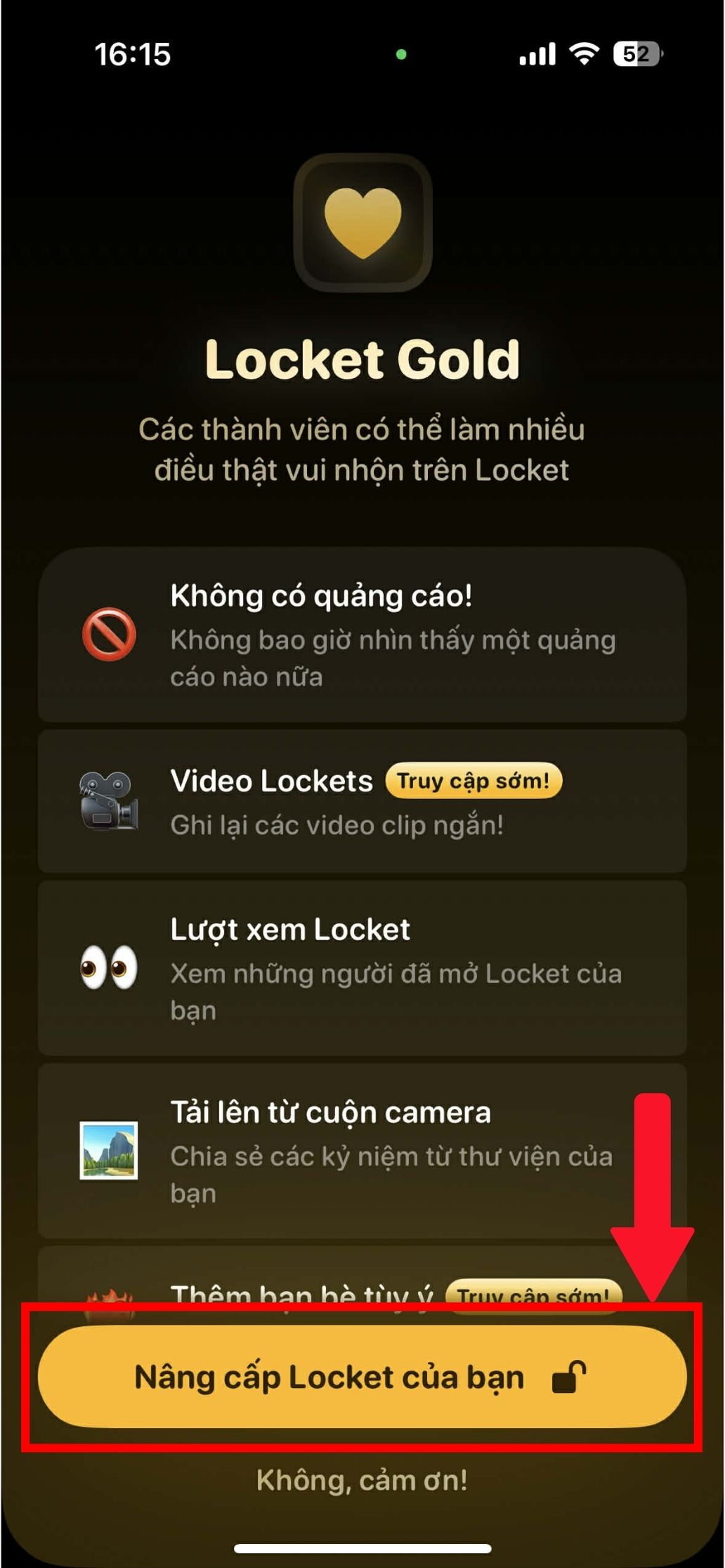 Nâng cấp Locket của bạn