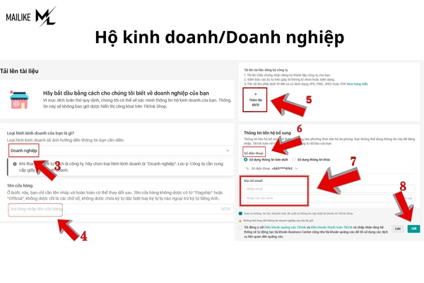 Điền đầy đủ thông tin cho mô hình kinh doanh doanh nghiệp