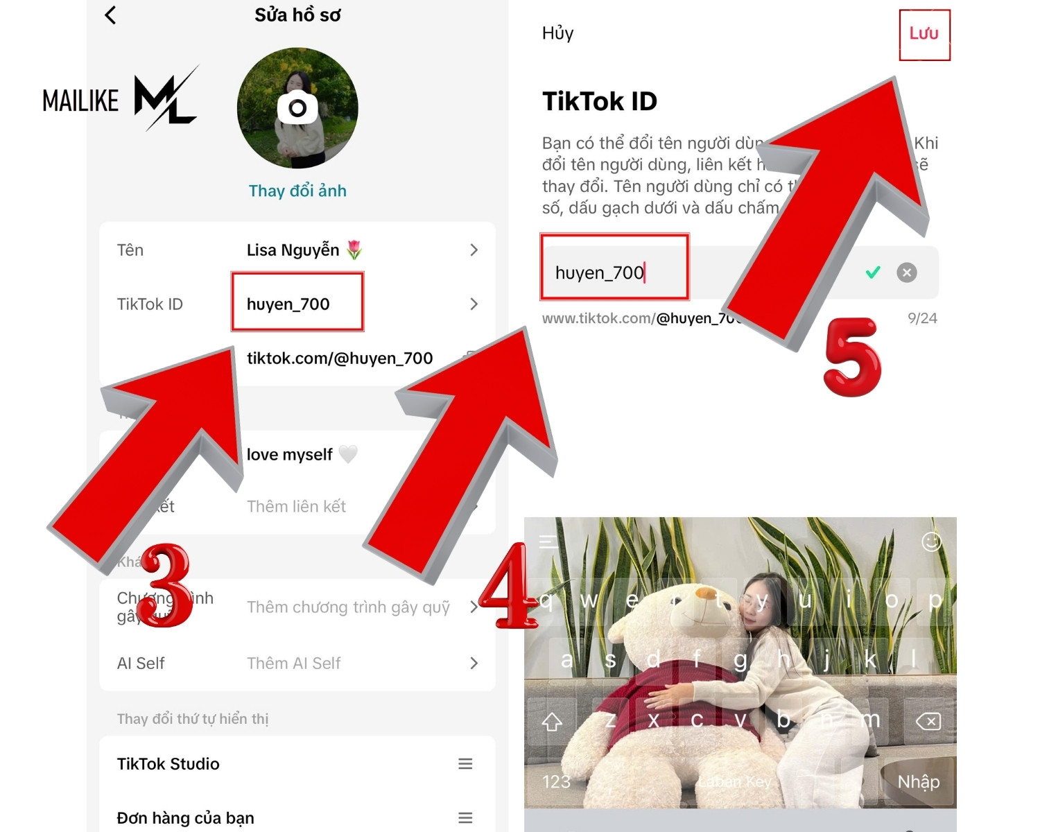 Làm theo 3 bước để đổi Tiktok ID dễ dàng