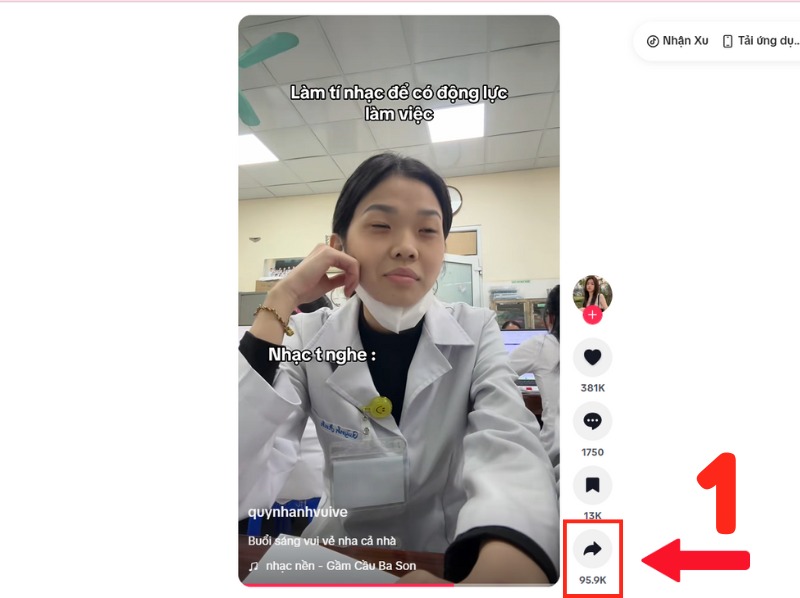 Truy cập vào video Tiktok bạn muốn tăng view