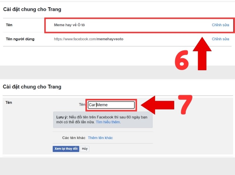 Chờ hệ thống xét duyệt tên Fanpage mới