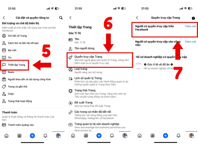 Cách thêm quản trị viên vào fanpage điện thoại