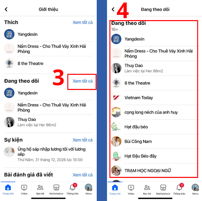 Cách xem mình đang theo dõi ai trên Facebook trên điện thoại