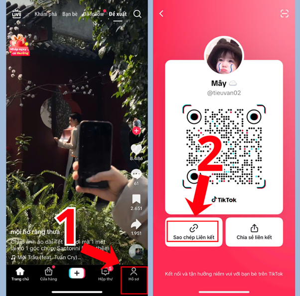Sao chép tài khoản Tiktok của bạn