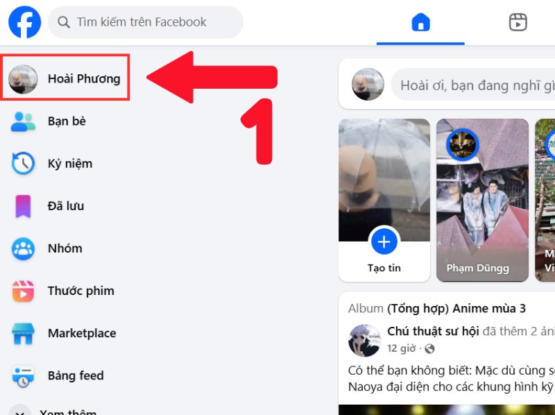 Truy cập trang cá nhân của bạn