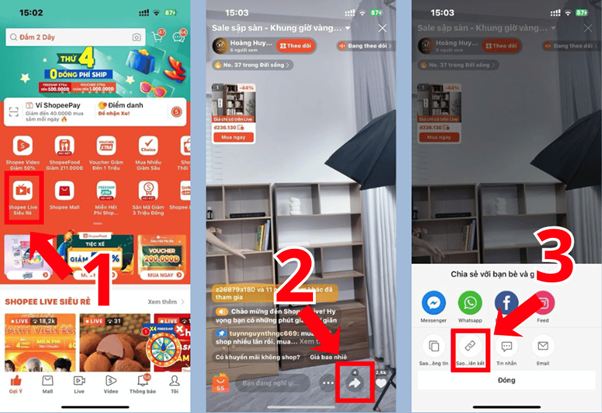 Lấy link Livestream trên Shopee