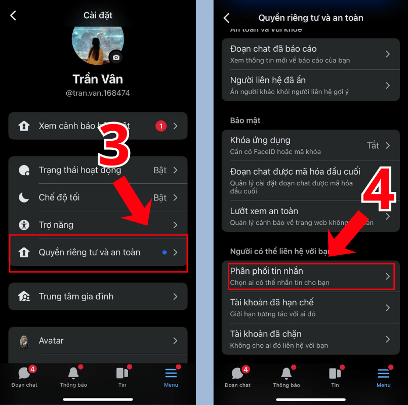 Cách chặn người lạ nhắn tin trên Facebook trên điện thoại