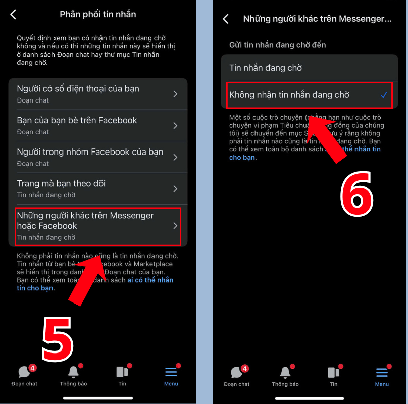 Cách chặn người lạ nhắn tin trên Facebook trên điện thoại