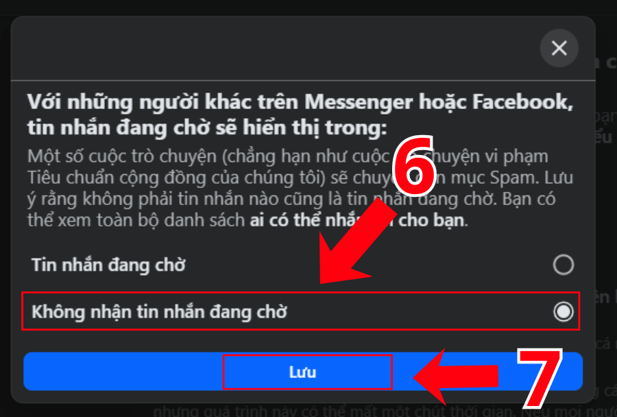 Cách chặn người lạ nhắn tin trên Facebook trên máy tính