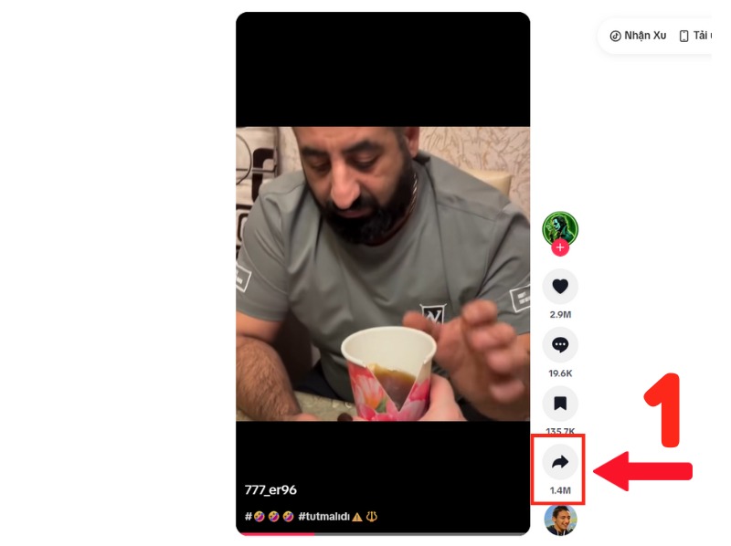 Truy cập Tiktok trên máy tính và chọn video bạn muốn tăng tim