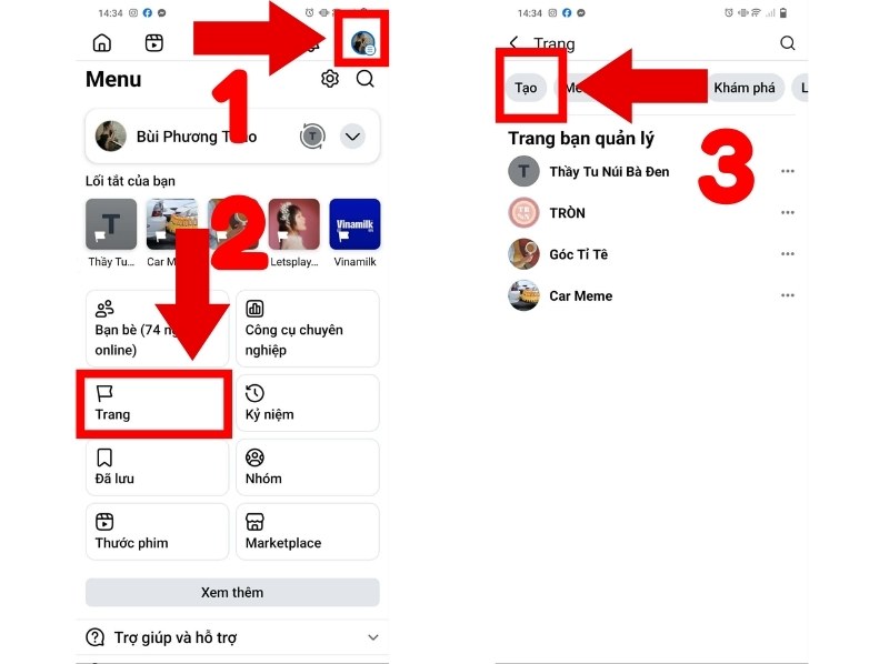 Cách tạo Fanpage trên Facebook bằng điện thoại