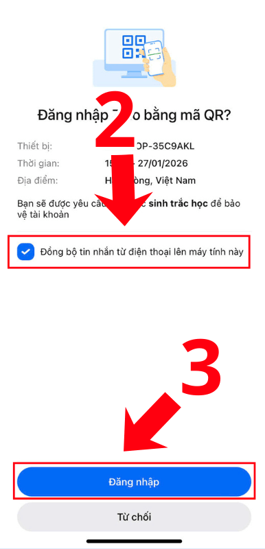 Đăng nhập Zalo trên máy tính 