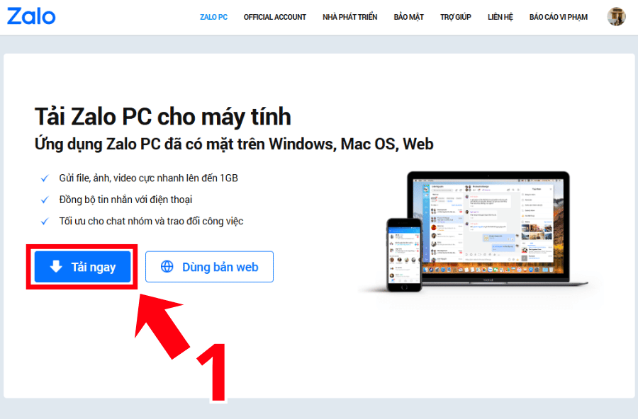 Tải file cài đặt Zalo PC
