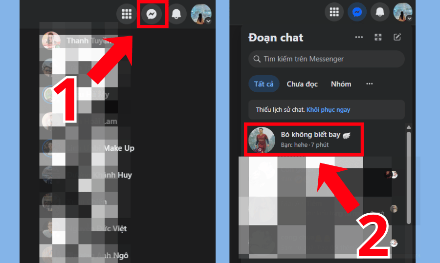 Tìm người bạn muốn bỏ chặn