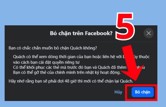 Chọn Bỏ chặn