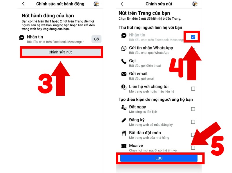 Cách cài đặt nút like trên fanpage điện thoại