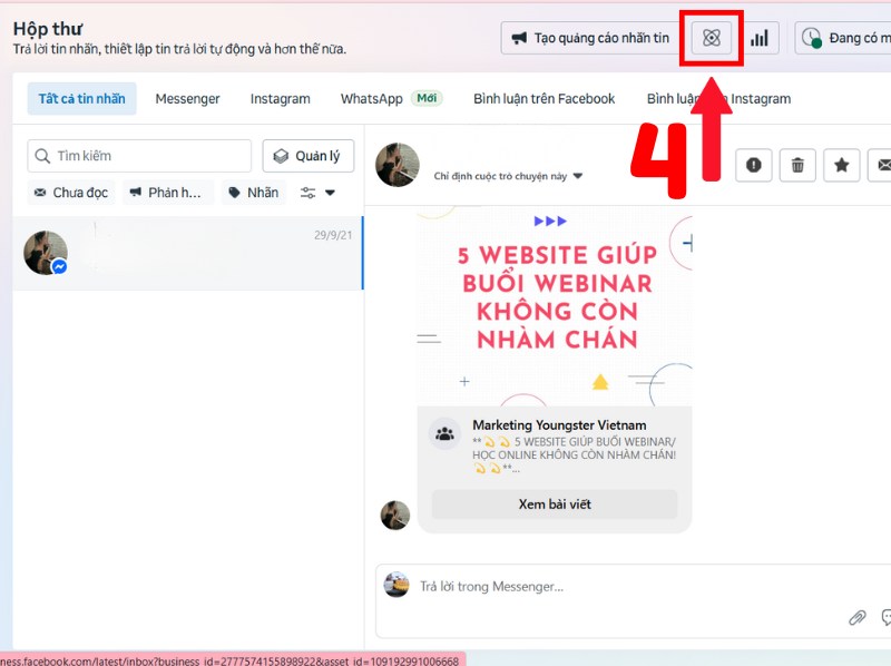 Cách cài đặt tin nhắn tự động fanpage máy tính 2026