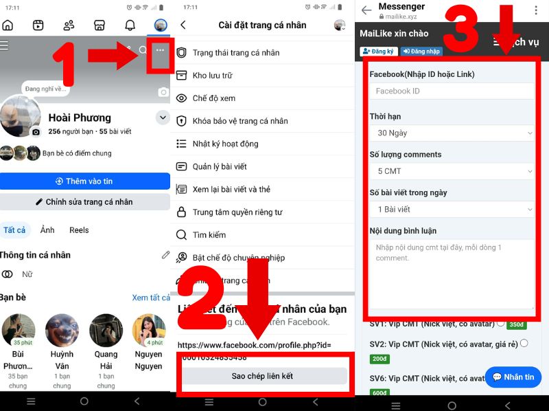 Cách đăng ký tăng comment Facebook theo tháng trên điện thoại
