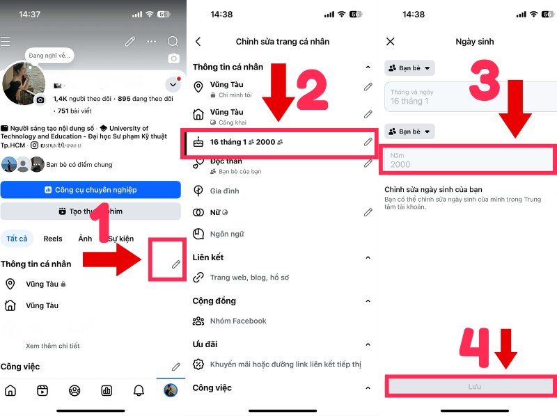 Cách hiện nút nhắn tin trên Facebook cá nhân bằng điện thoại