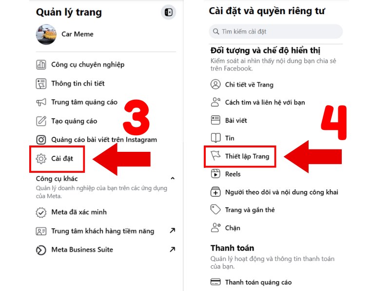 Cài đặt Fanpage