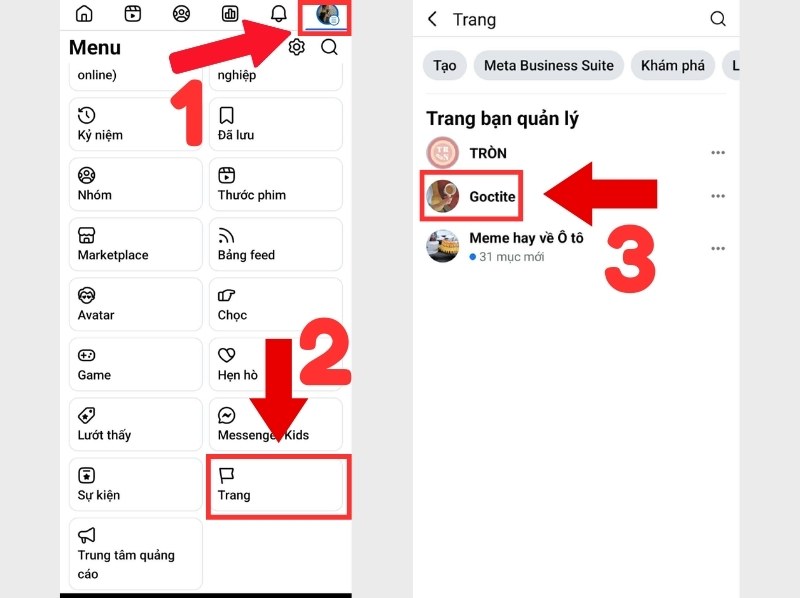Chọn Fanpage cần đổi tên