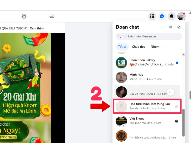 Chọn liên hệ bạn muốn nhắn tin
