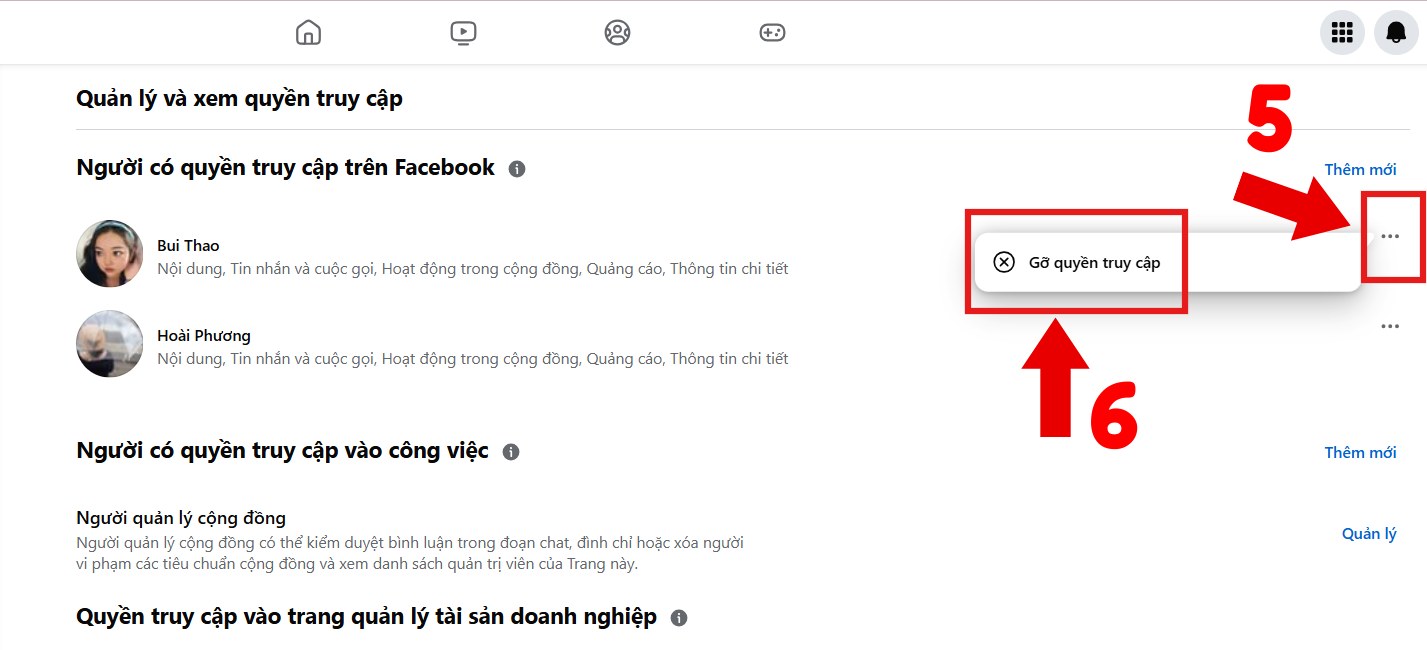 Gỡ quyền truy cập
