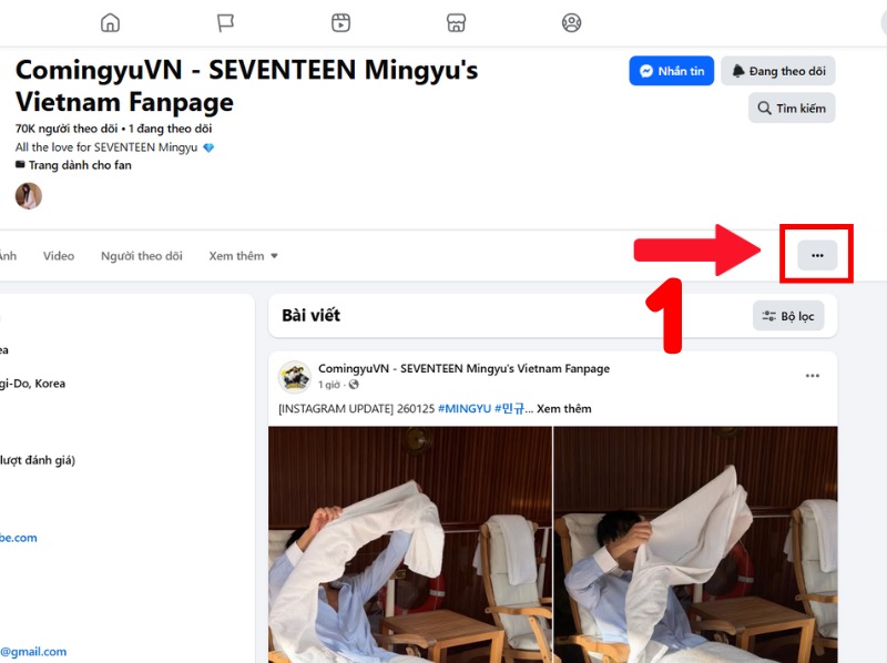 Truy cập fanpage trên máy tính