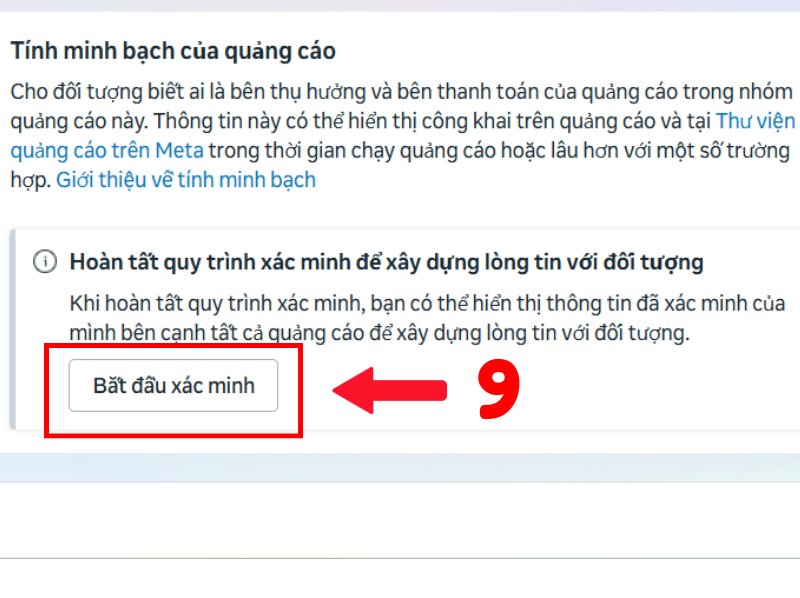 Xác minh tính minh bạch của quảng cáo fanpage