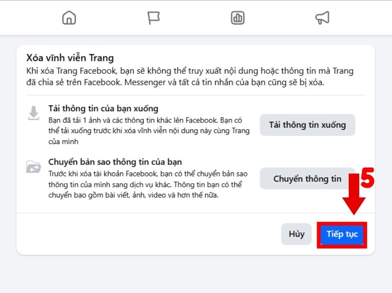 Xóa vĩnh viễn Trang