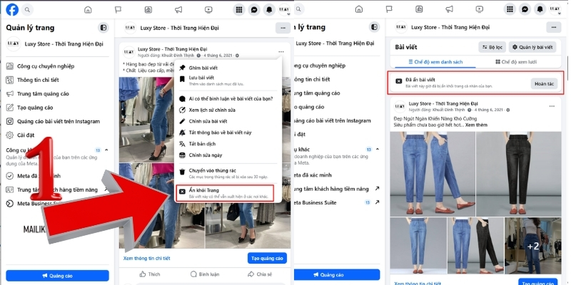 Cách ẩn bài viết trên Fanpage bằng máy tính đơn giản, nhanh chóng