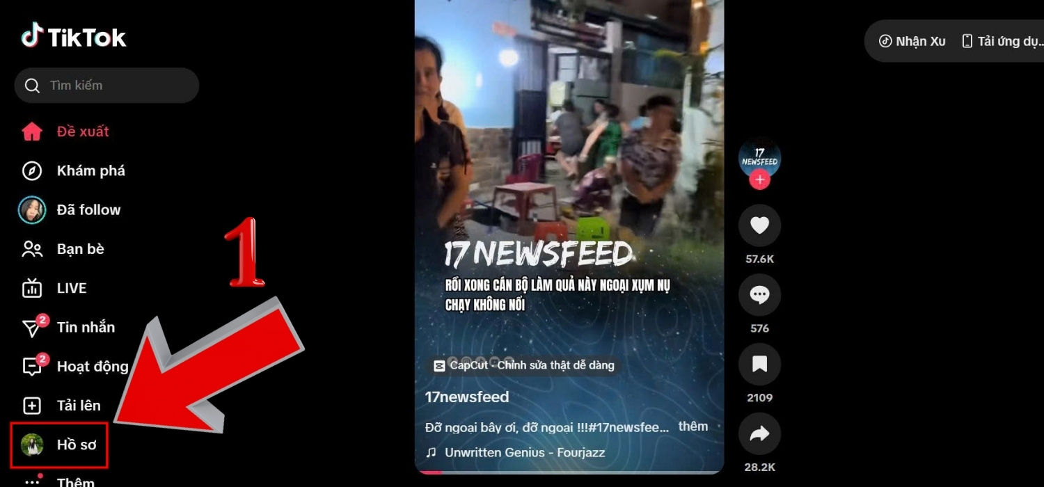 Bước 1: Truy cập vào Hồ sơ cá nhân để sửa