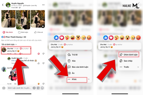 cach ghim binh luan tren facebook 2