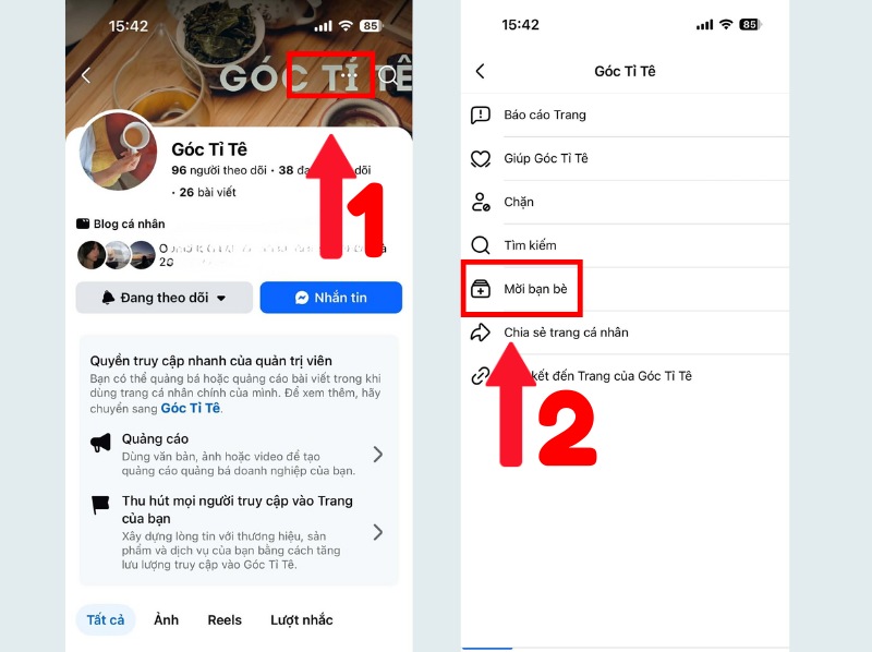 cách thêm người vào fanpage bằng điện thoại