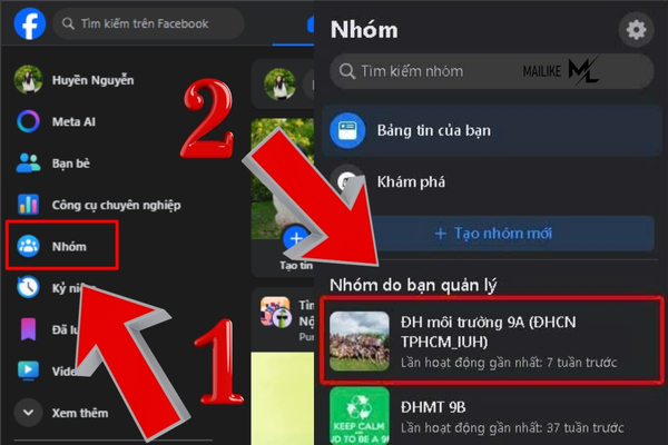 Vào nhóm do bạn quản lý muốn đổi tên