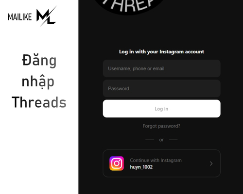 Threads sẽ được đề xuất đăng nhập bằng tài khoản Instagram