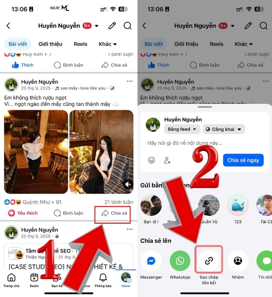 Cách lấy link bài viết Facebook trên điện thoại đơn giản