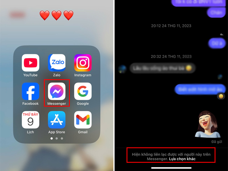 Xem cuộc trò chuyện Messenger cũ để kiểm tra có bị chặn Facebook không