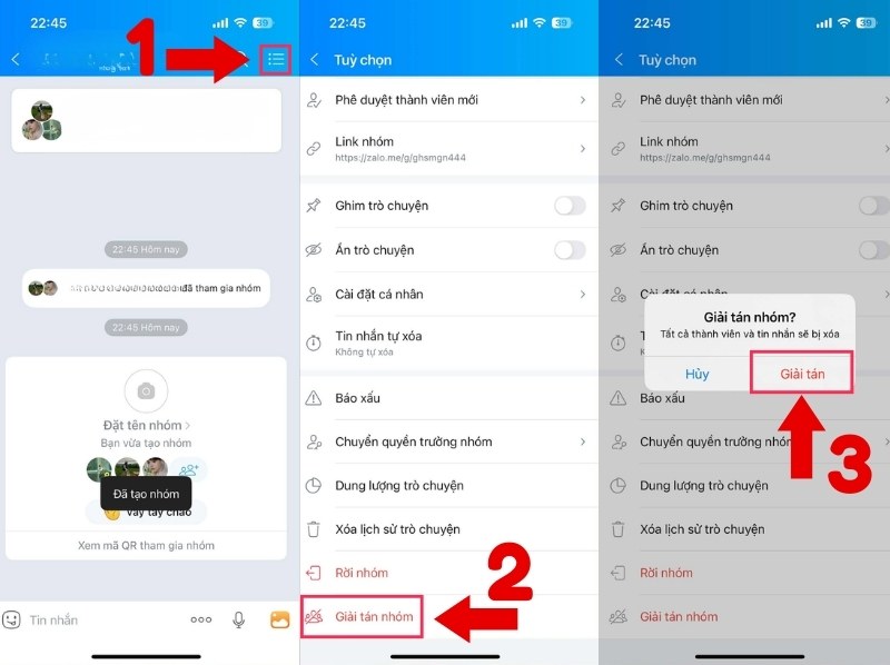 Hướng dẫn cách giải tán nhóm Zalo bằng điện thoại