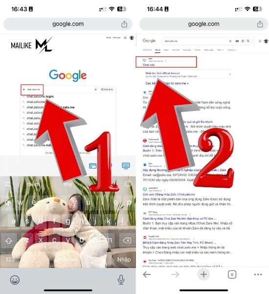 Truy cập vào link đăng nhập zalo trên website