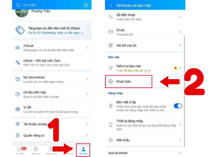 Cách khóa tài khoản Zalo