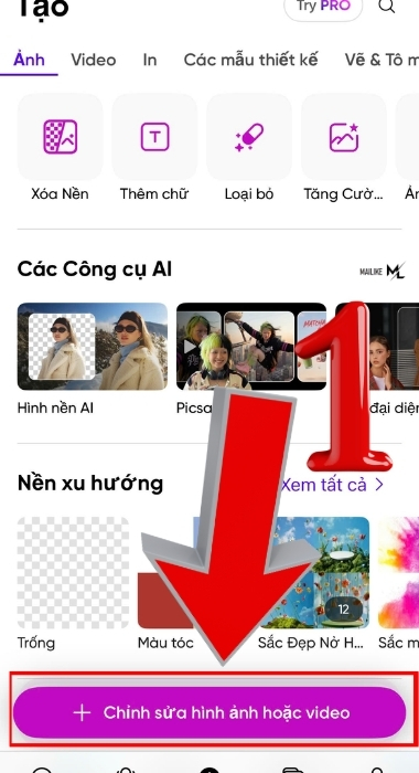 Chọn Chỉnh sửa hình ảnh hoặc video