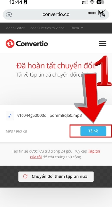 Ấn tải đoạn nhạc về máy điện thoại