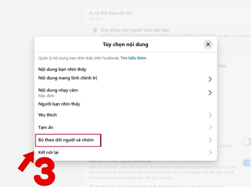 cách xóa người theo dõi trên facebook