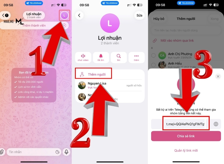 Lấy link group Tele trên điện thoại dễ dàng