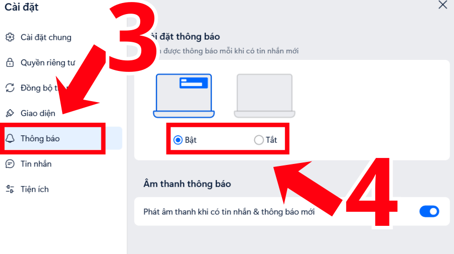 Thay đổi âm thanh thông báo