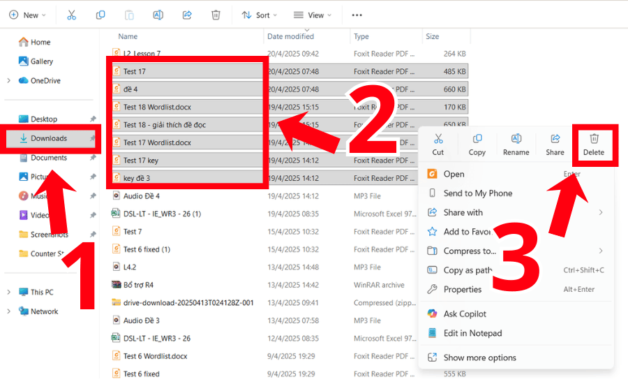 Dọn dẹp thư mục Downloads