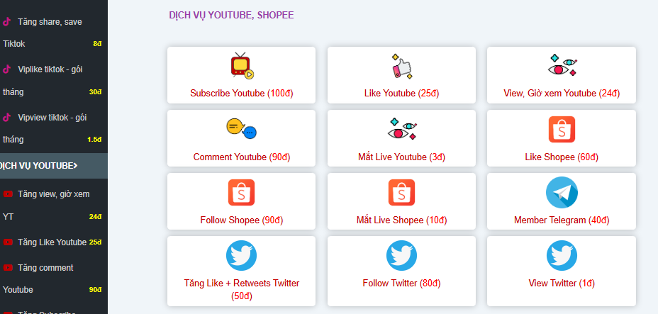 Mailike cung cấp các gói follow/sub – like/tim – view – comment – share – mắt livestream